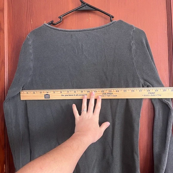 Lucky Brand Charcoal Lace-Accent Long Sleeve Top - Picture 9 of 10